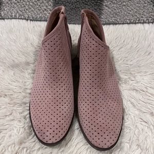 Womens soft pink leather/suede booties by Lucky Brand